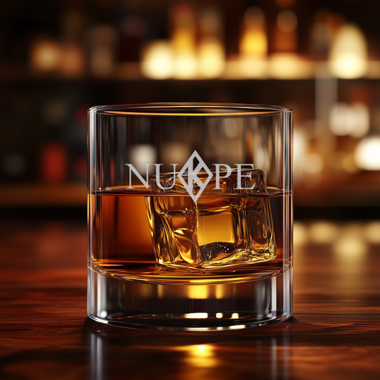 Etched NUPE Diamond “K” Whiskey Rock Glass