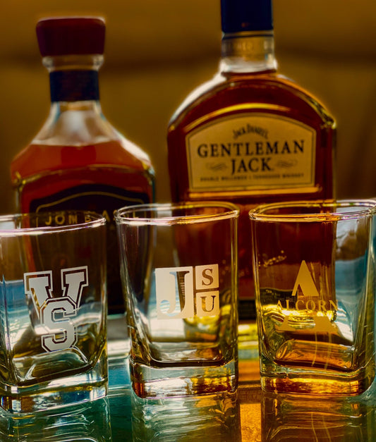 11oz Etched Whiskey Rock Glass